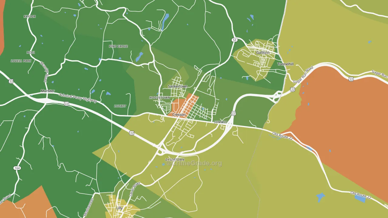 Cresson, PA Map of Drug-Related Crime Rates