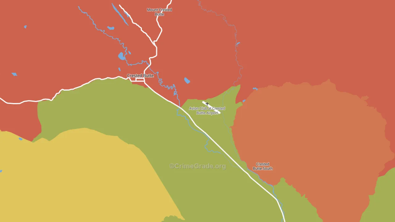 Crested Butte, CO Map of Drug-Related Crime Rates