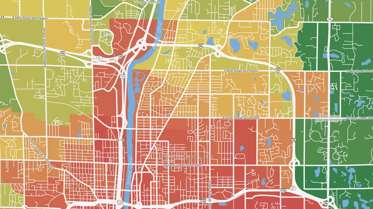 Creston, Grand Rapids, MI Map of Drug-Related Crime Rates