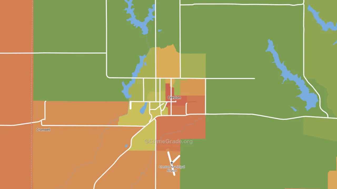 Creston, IA Map of Drug-Related Crime Rates