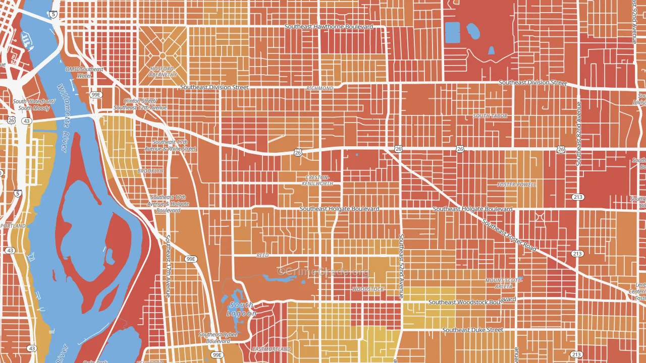 Creston-Kenilworth, Portland, OR Map of Drug-Related Crime Rates