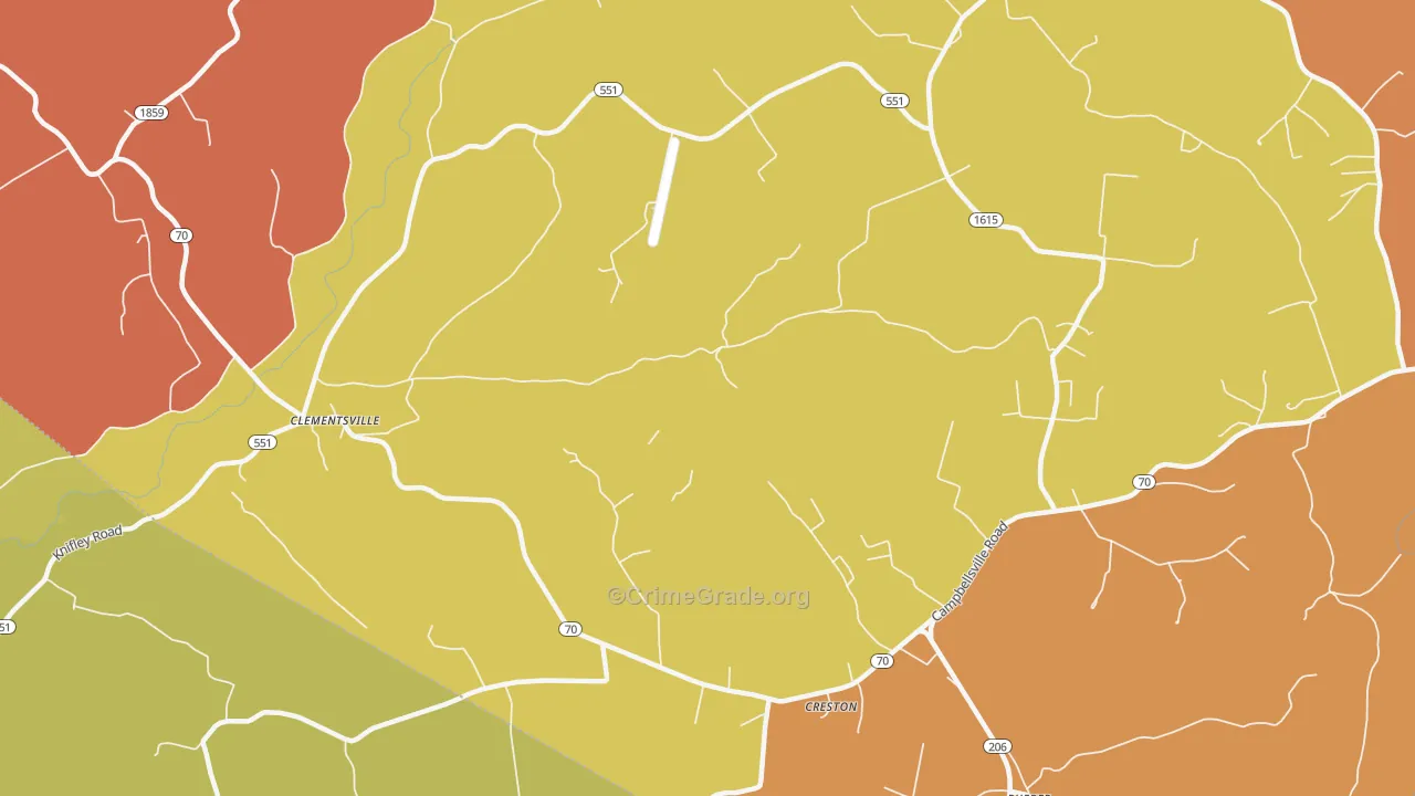 Creston, KY Map of Drug-Related Crime Rates