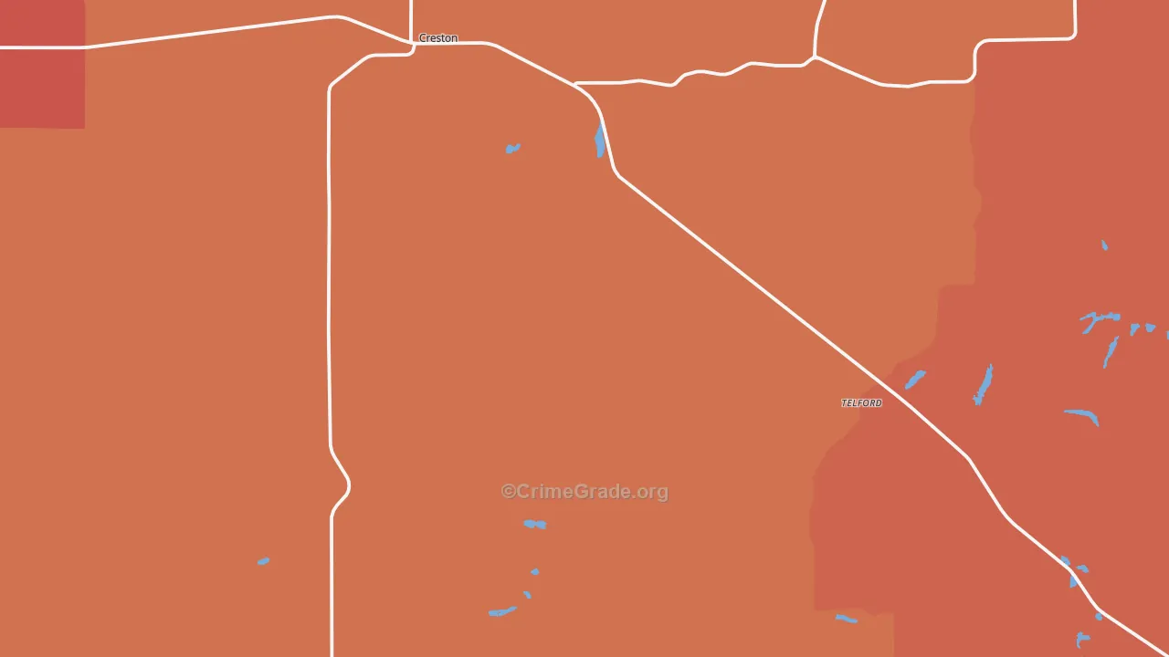 Creston, WA Map of Drug-Related Crime Rates