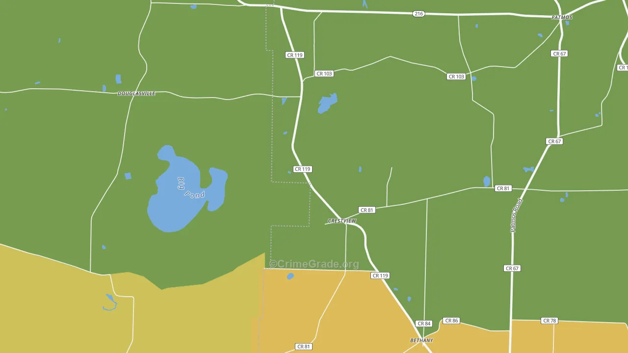 Crestview, GA Map of Drug-Related Crime Rates