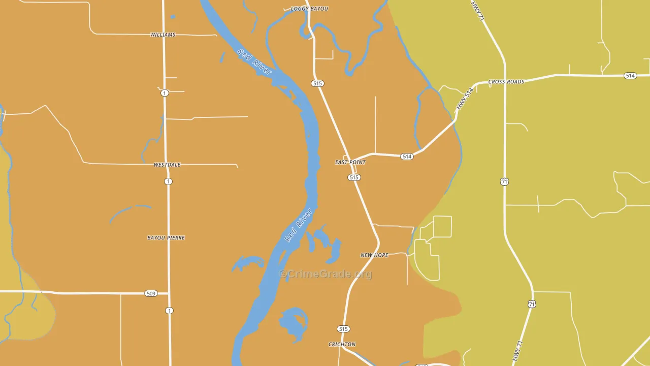 Crichton, LA Map of Drug-Related Crime Rates
