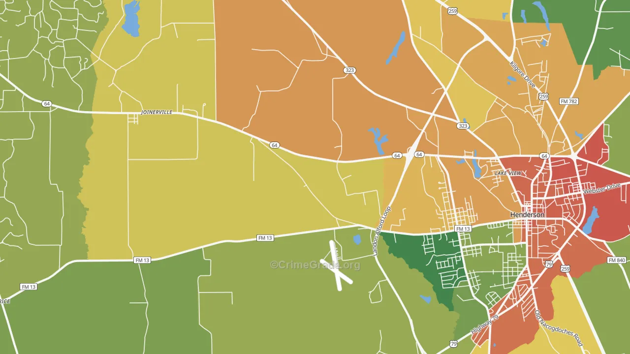 Crimcrest, TX Map of Drug-Related Crime Rates