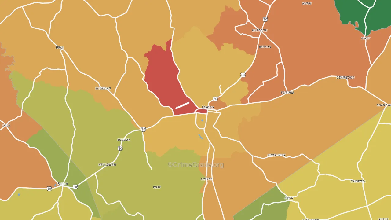 Crittenden County, KY Map of Drug-Related Crime Rates
