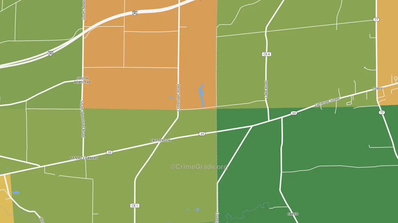 Crittenden, NY Map of Drug-Related Crime Rates