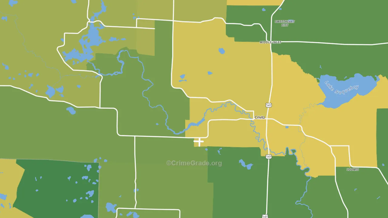 Crivitz, WI Map of Drug-Related Crime Rates