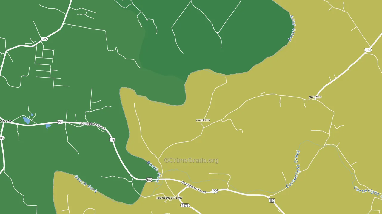 Croakes, KY Map of Drug-Related Crime Rates