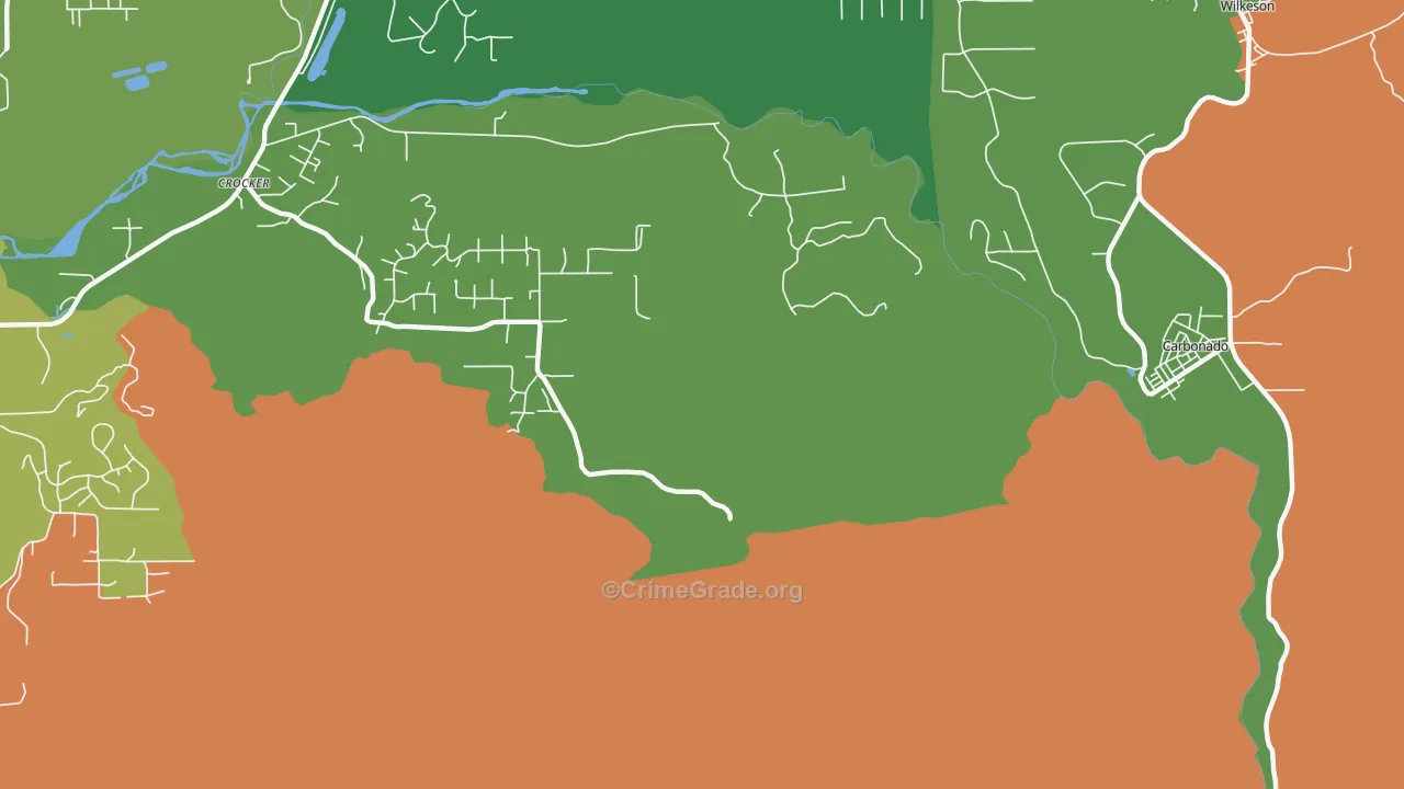 Crocker, WA Map of Drug-Related Crime Rates