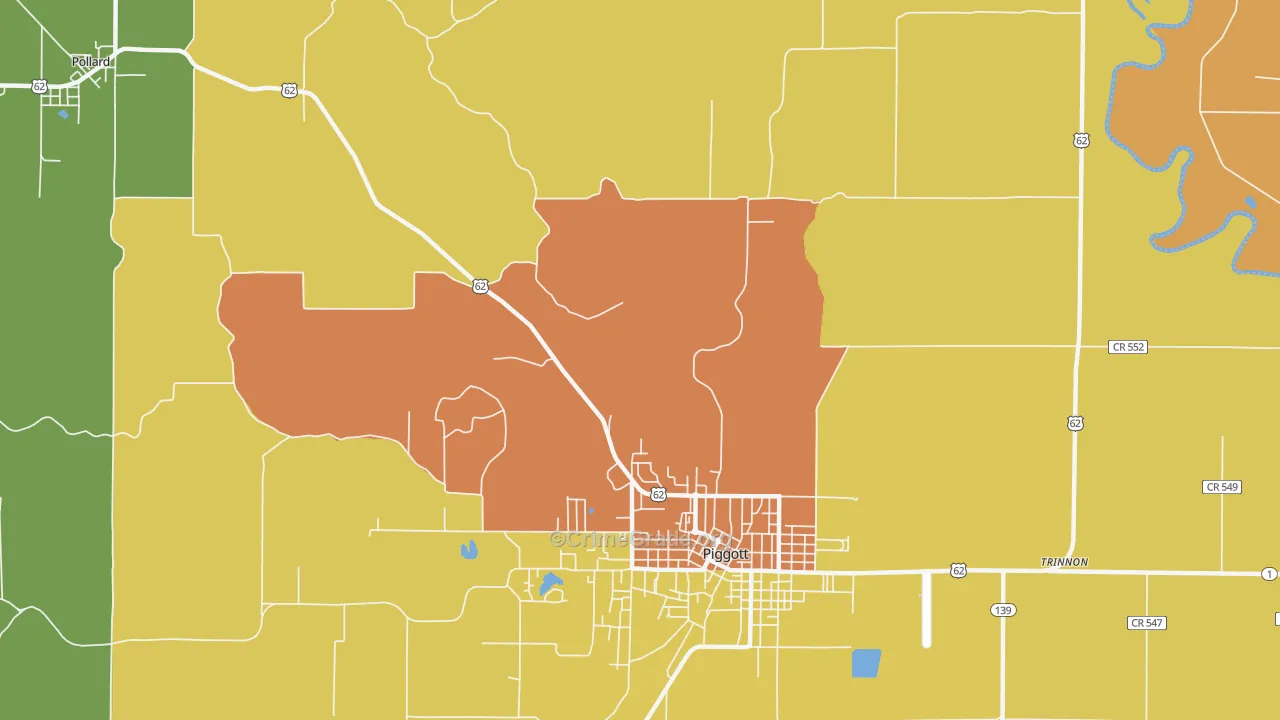 Crockett, AR Map of Drug-Related Crime Rates