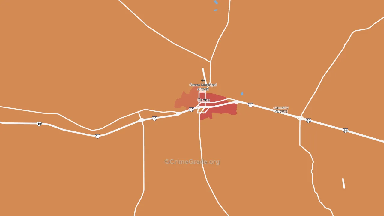 Crockett County, TX Map of Drug-Related Crime Rates