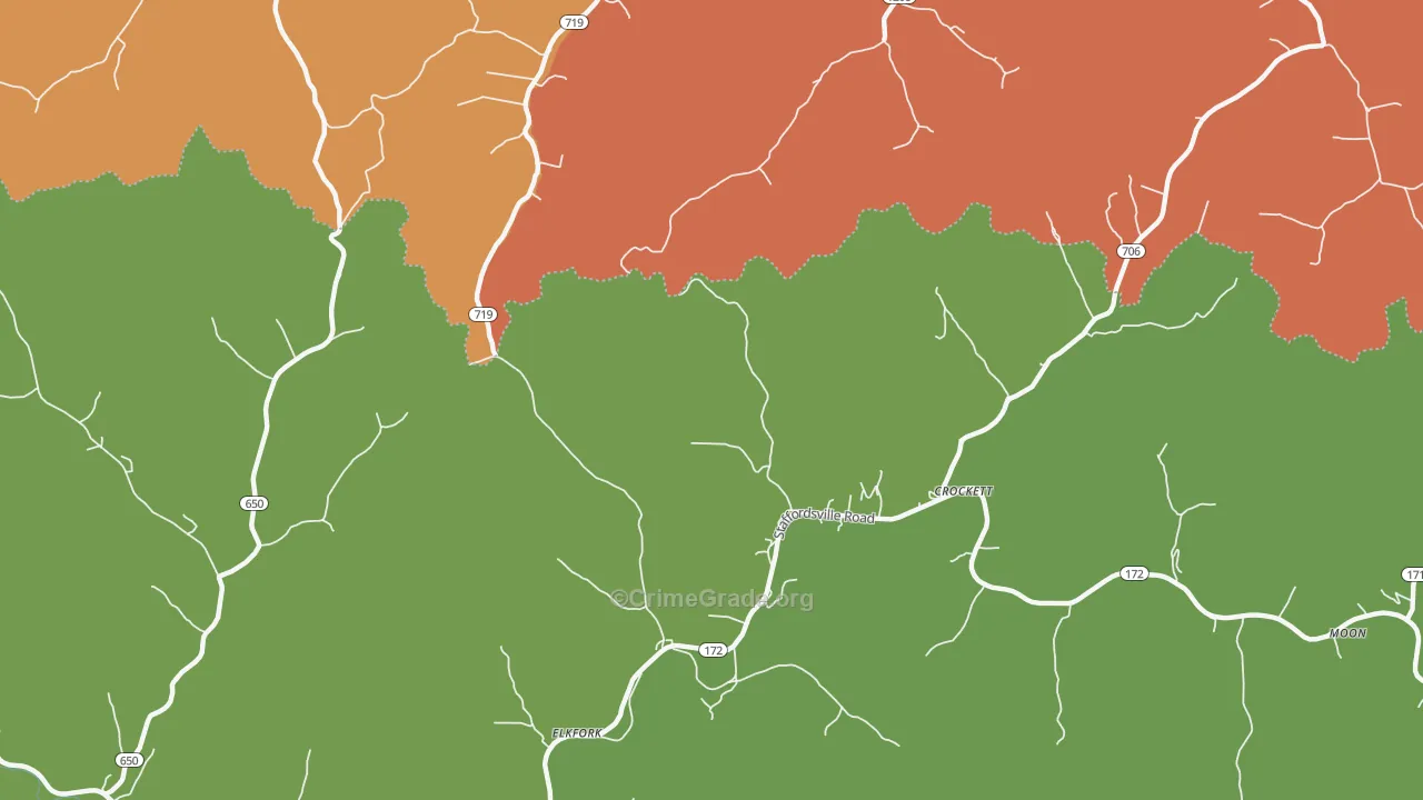 Crockett, KY Map of Drug-Related Crime Rates