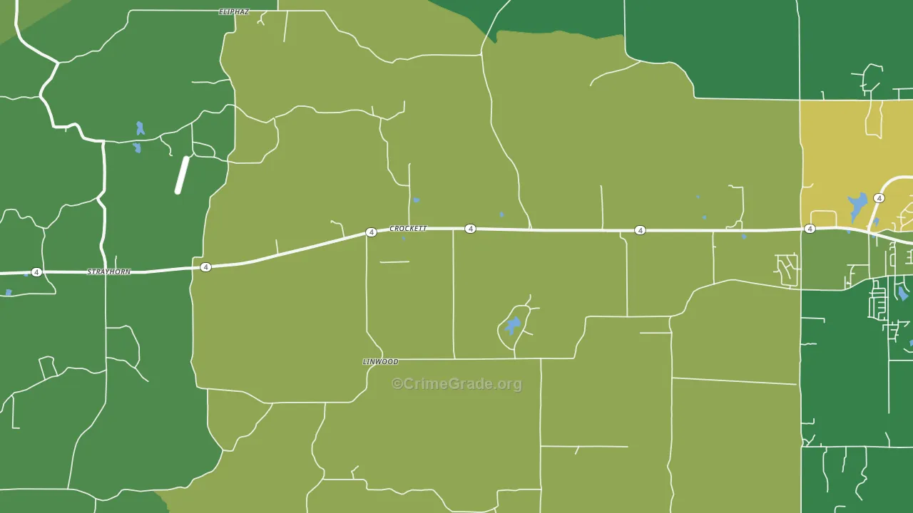 Crockett, MS Map of Drug-Related Crime Rates