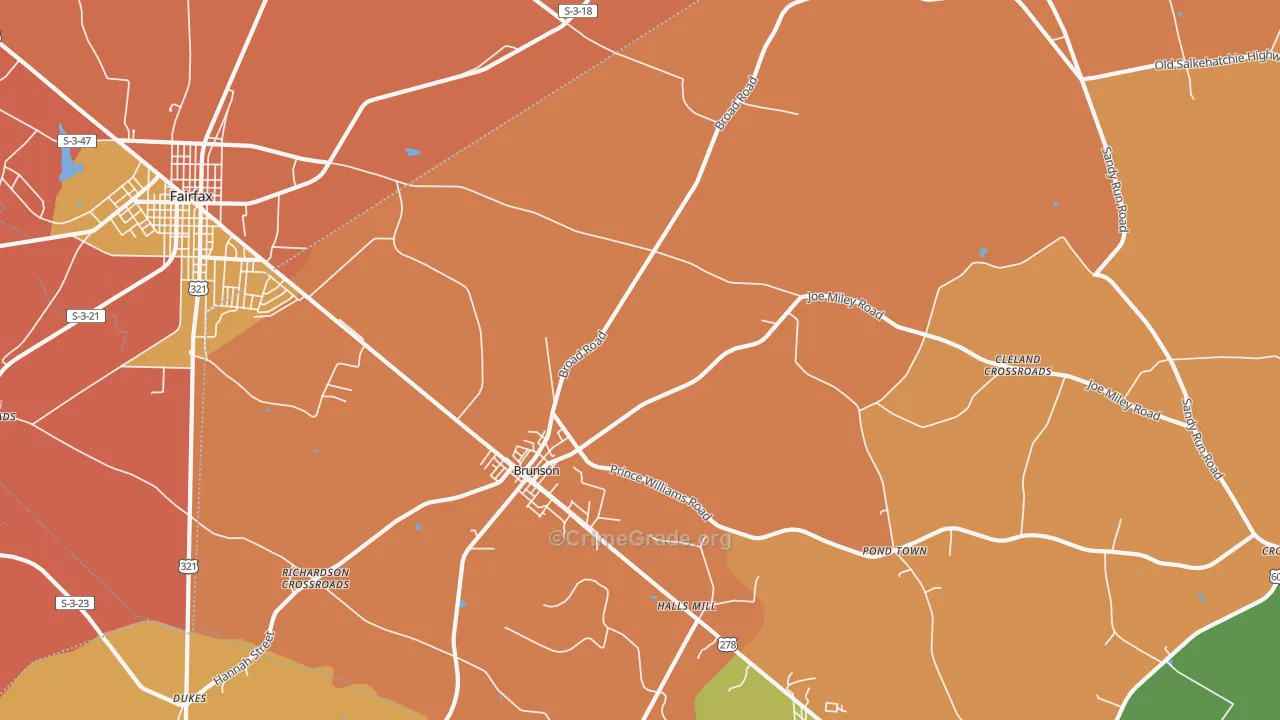 Crocketville, SC Map of Drug-Related Crime Rates