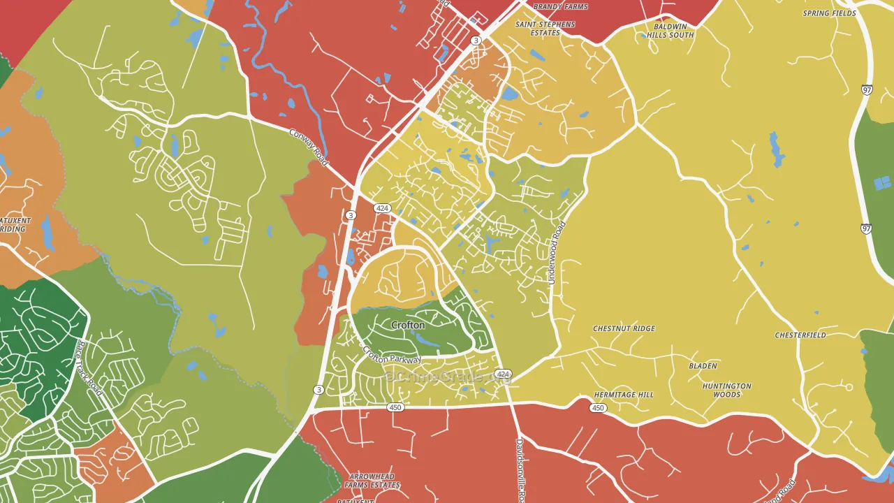 Crofton, MD Map of Drug-Related Crime Rates