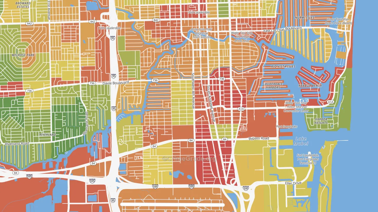 Croissant Park, Fort Lauderdale, FL Map of Drug-Related Crime Rates