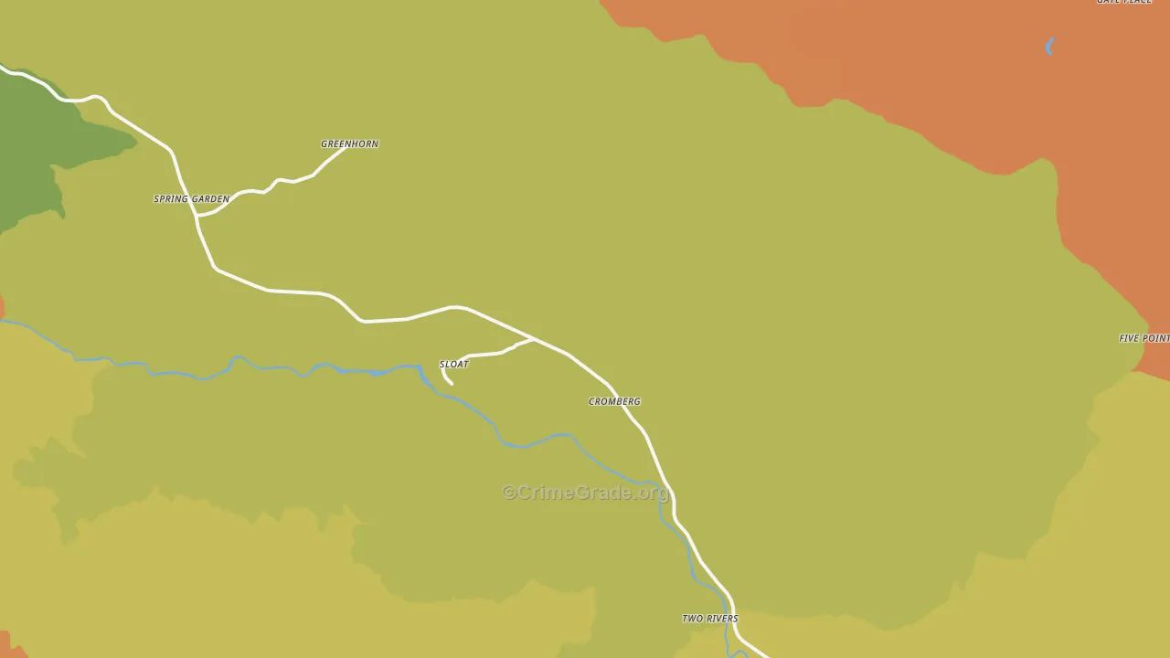 Cromberg, CA Map of Drug-Related Crime Rates