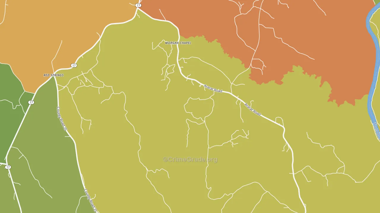 Cromwell, AL Map of Drug-Related Crime Rates