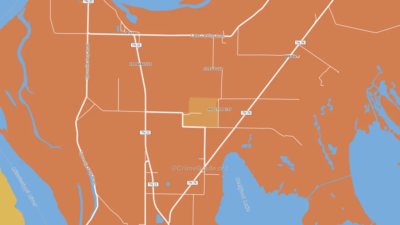 Cronanville, TN Map of Drug-Related Crime Rates