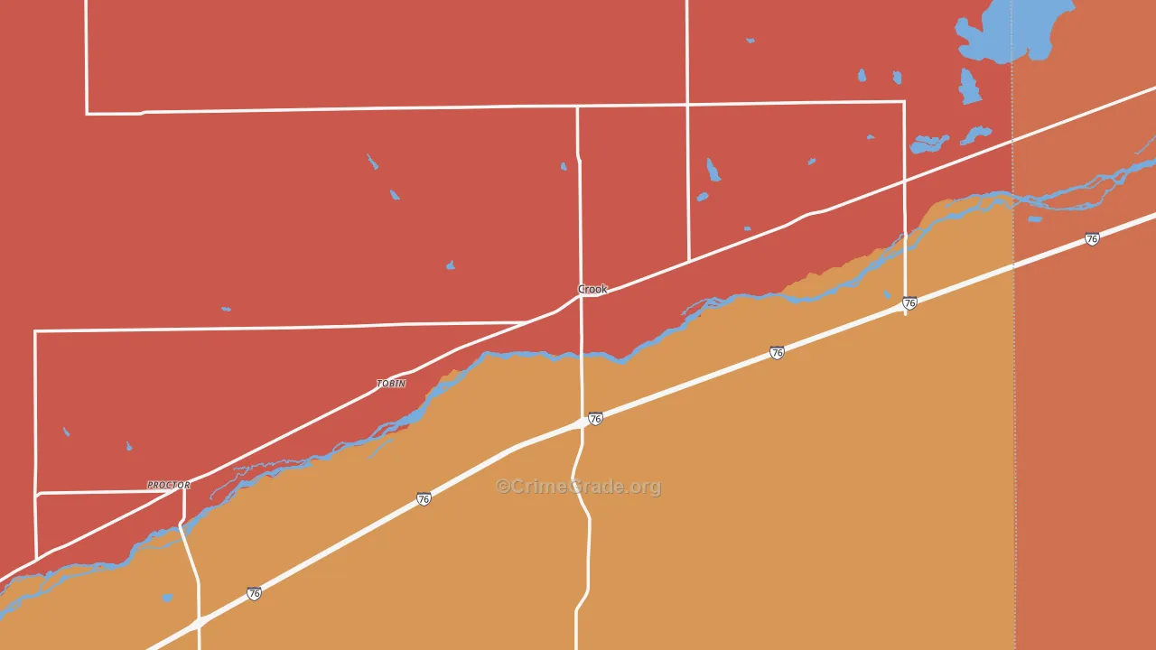 Crook, CO Map of Drug-Related Crime Rates