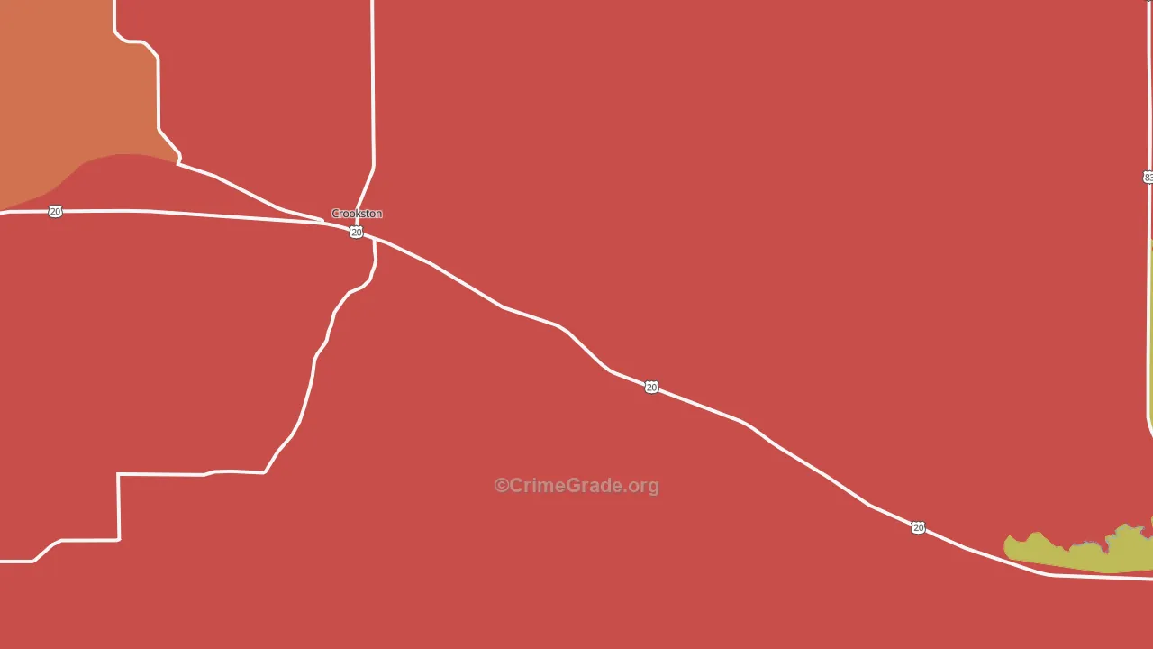 Crookston, NE Map of Drug-Related Crime Rates