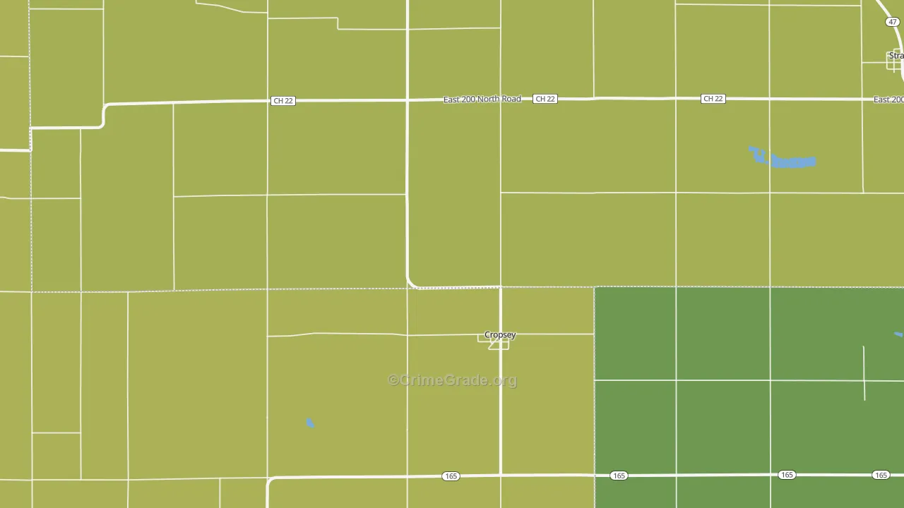 Cropsey, IL Map of Drug-Related Crime Rates