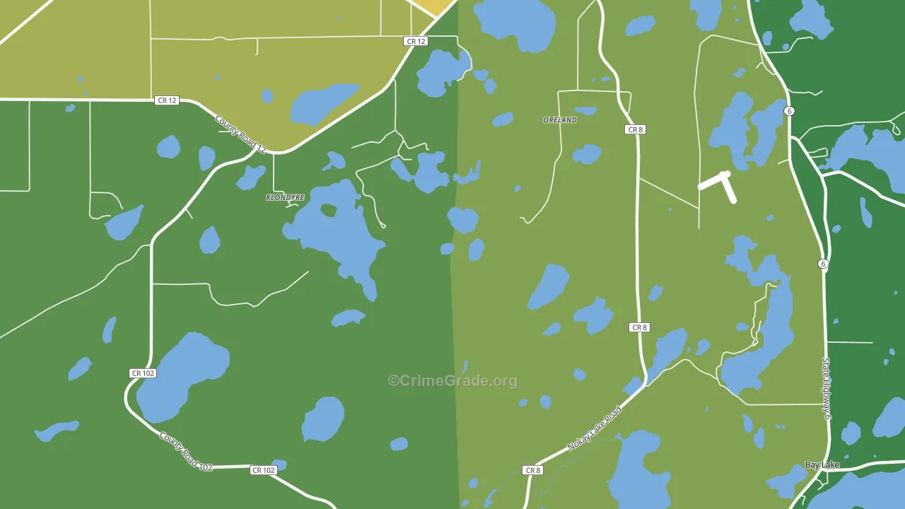 Crosby Beach, MN Map of Drug-Related Crime Rates