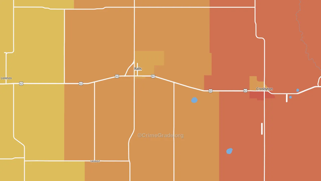 Crosby County, TX Map of Drug-Related Crime Rates