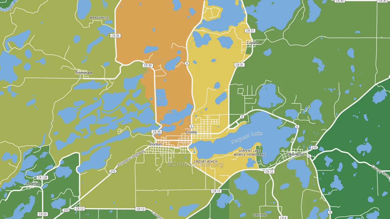 Crosby, MN Map of Drug-Related Crime Rates