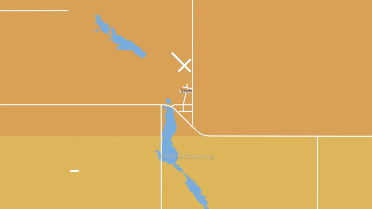 Crosby, ND Map of Drug-Related Crime Rates