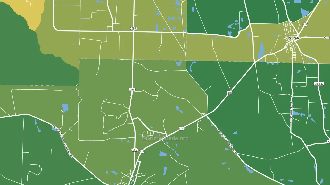 Crosland, GA Map of Drug-Related Crime Rates