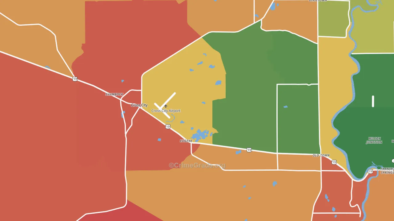 Cross City, FL Map of Drug-Related Crime Rates