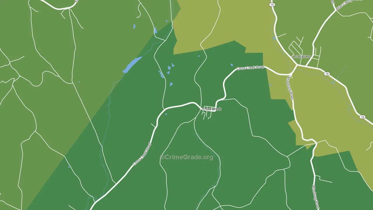 Cross Creek, PA Map of Drug-Related Crime Rates