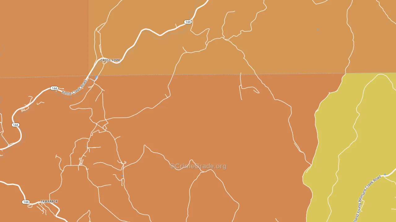 Cross Fork, PA Map of Drug-Related Crime Rates