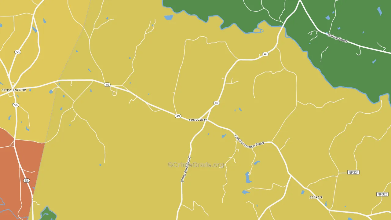 Cross Keys, SC Map of Drug-Related Crime Rates