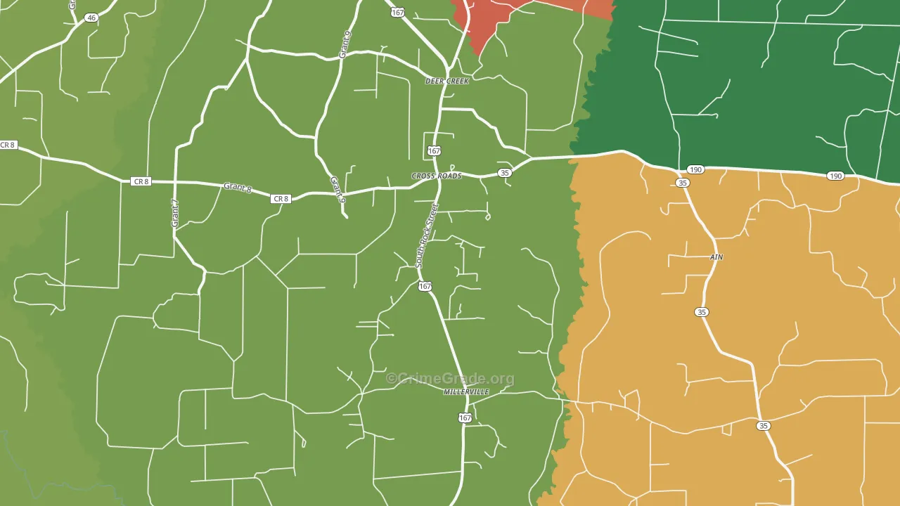 Cross Roads, AR Map of Drug-Related Crime Rates