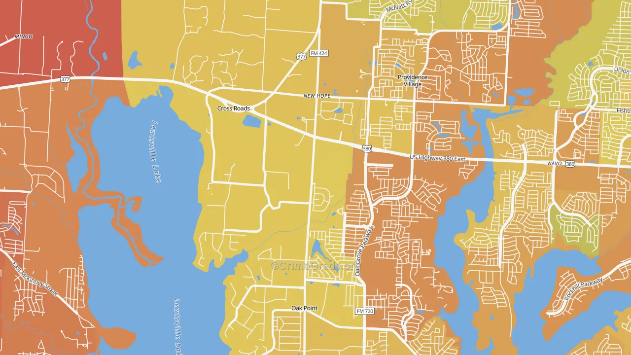 Cross Roads, TX Map of Drug-Related Crime Rates