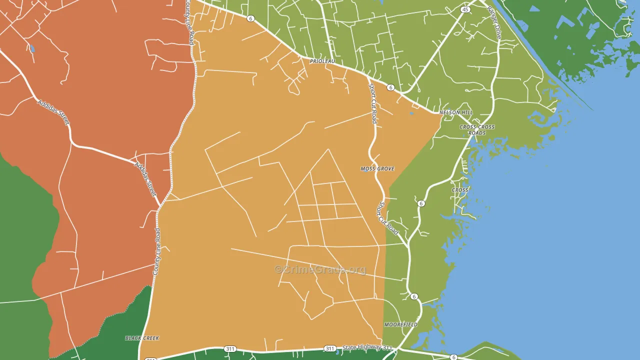 Cross, SC Map of Drug-Related Crime Rates