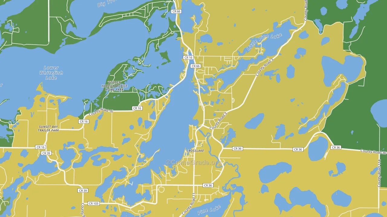 Crosslake, MN Map of Drug-Related Crime Rates