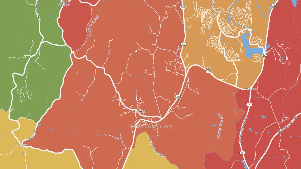 Crossnore, NC Map of Drug-Related Crime Rates