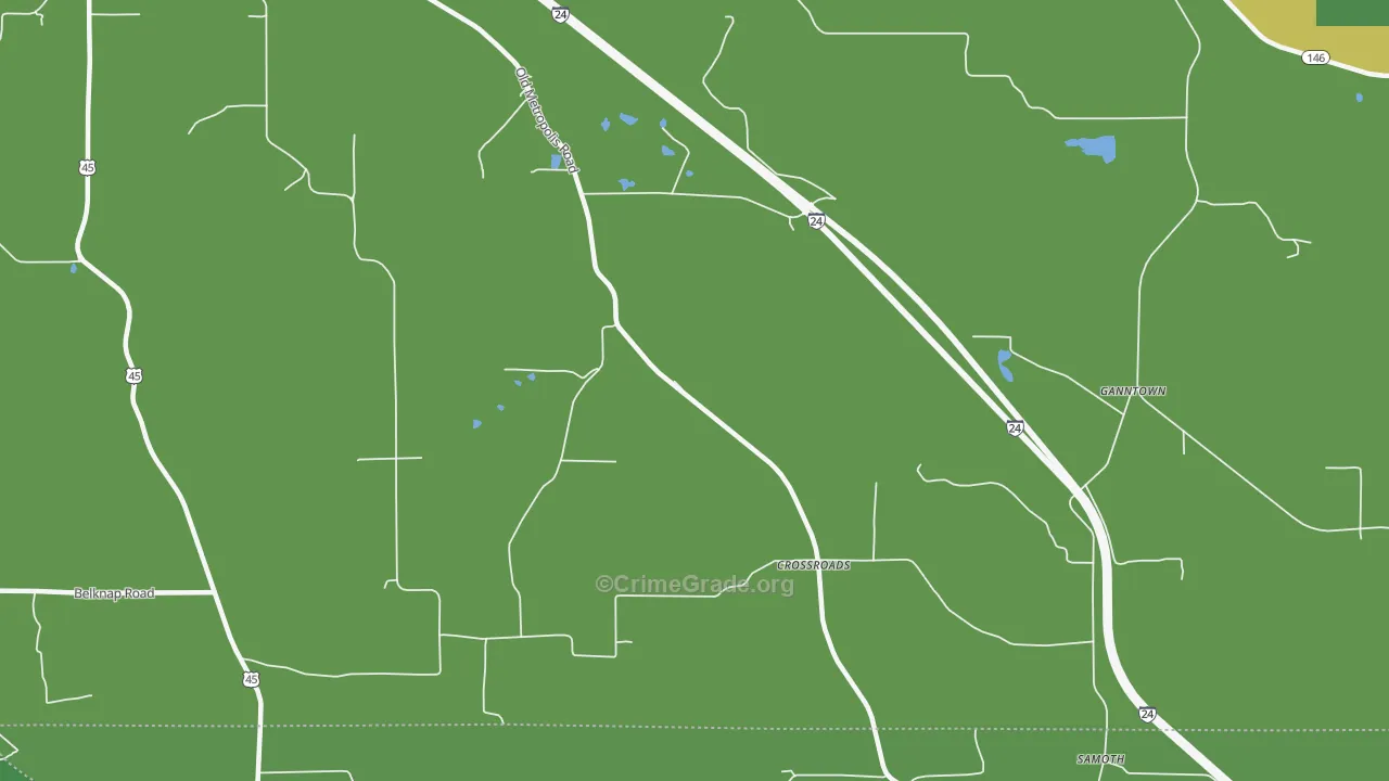 Crossroads, IL Map of Drug-Related Crime Rates