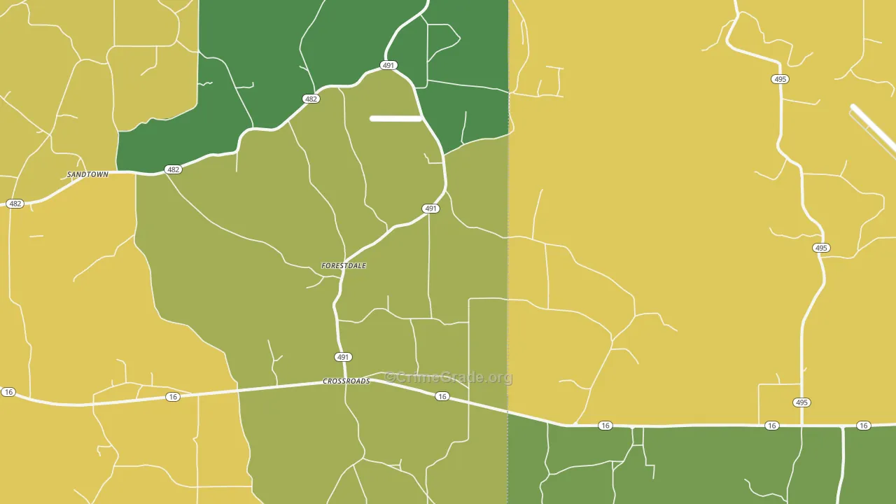 Crossroads, MS Map of Drug-Related Crime Rates