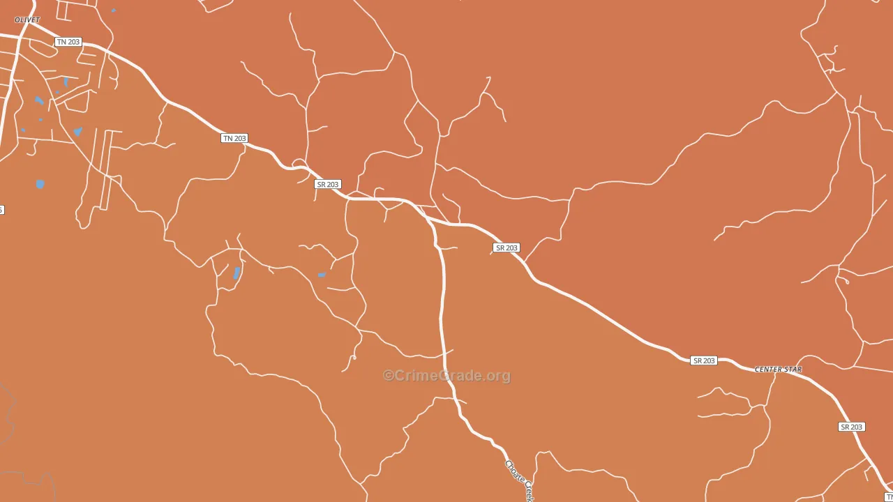 Crossroads, TN Map of Drug-Related Crime Rates