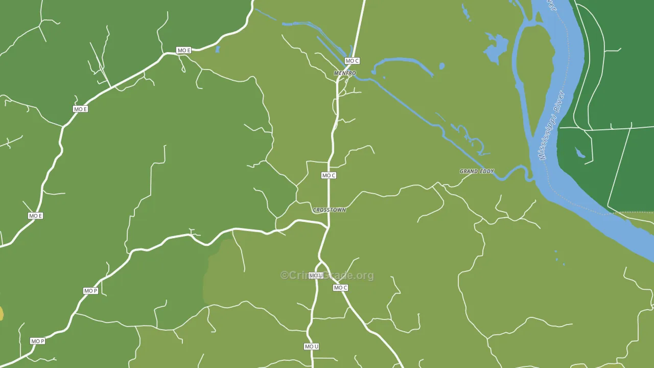 Crosstown, MO Map of Drug-Related Crime Rates