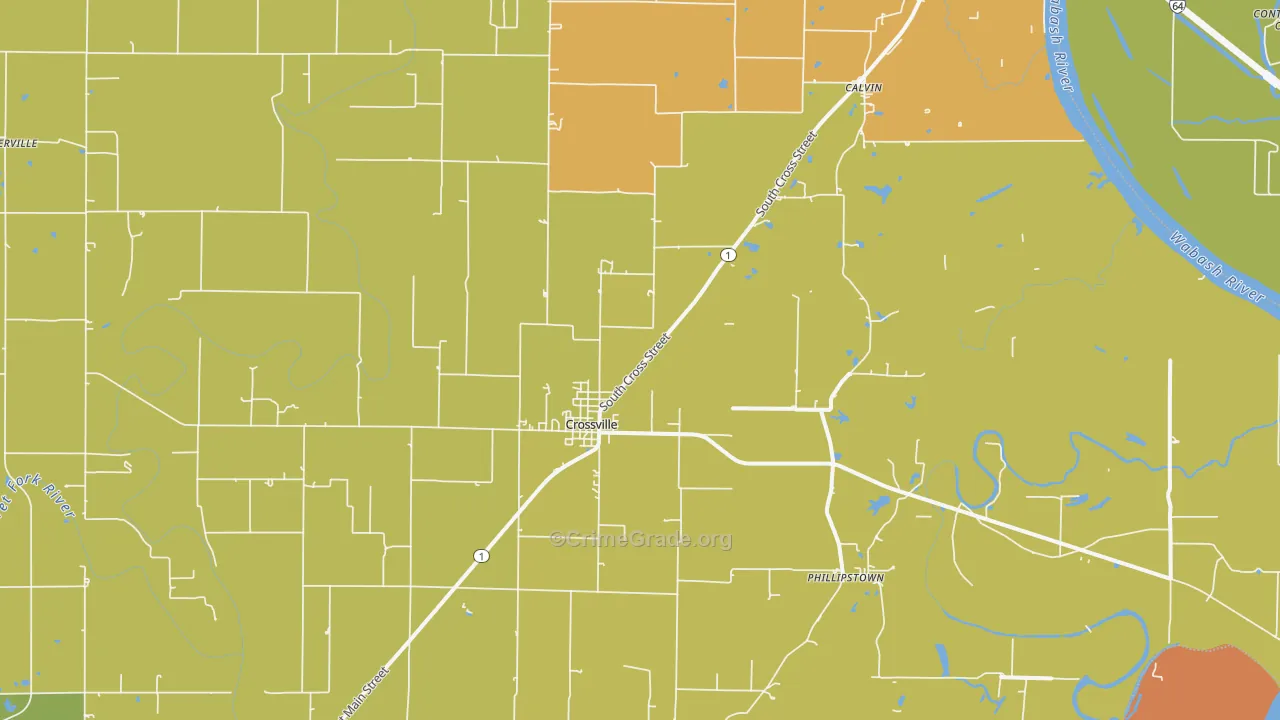 Crossville, IL Map of Drug-Related Crime Rates