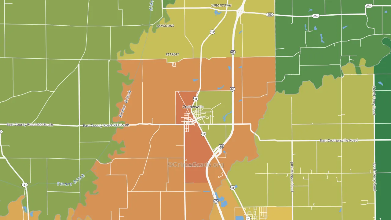 Crothersville, IN Map of Drug-Related Crime Rates