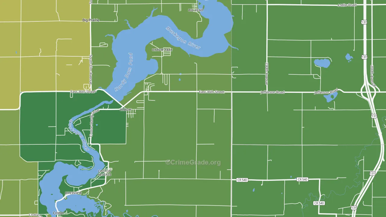 Croton Heights, MI Map of Drug-Related Crime Rates