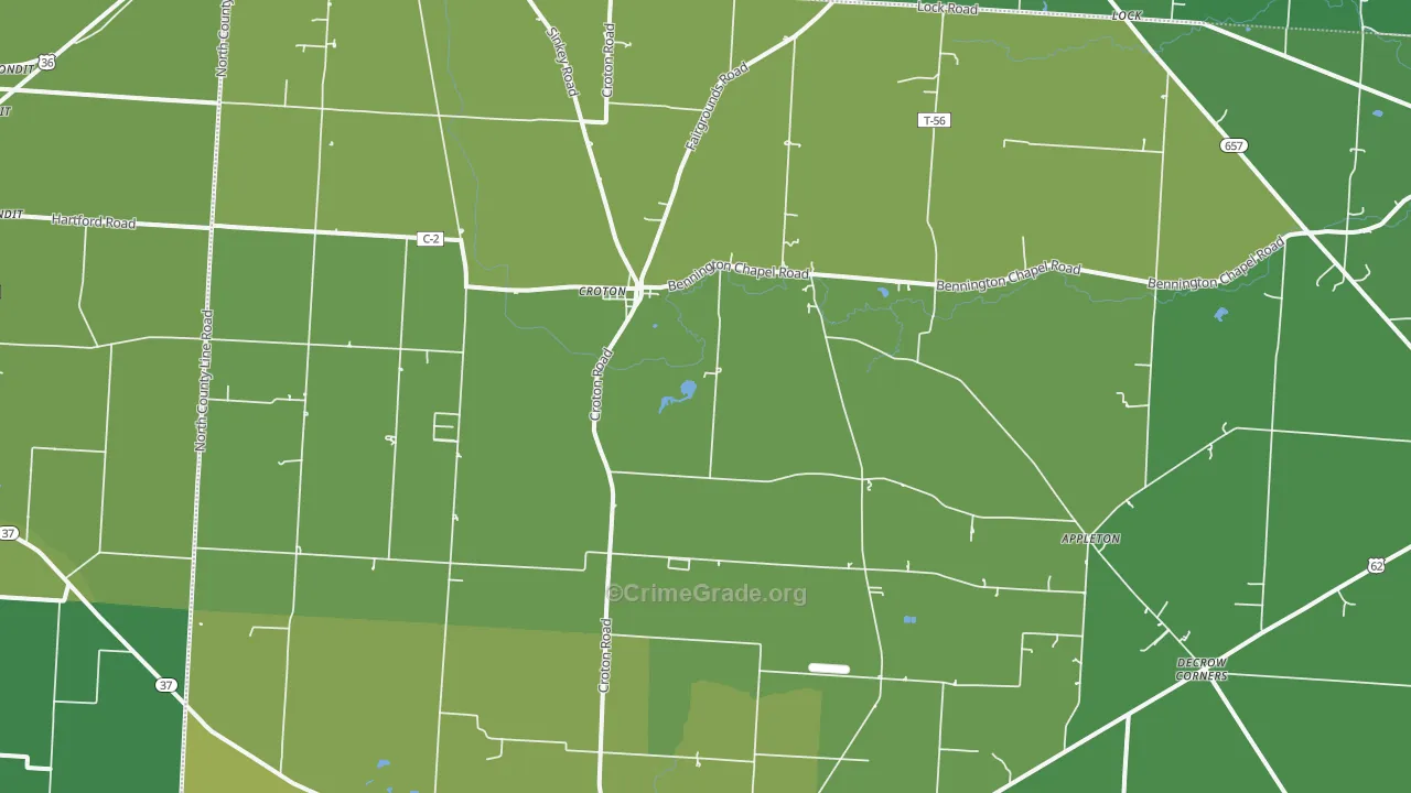 Croton, OH Map of Drug-Related Crime Rates